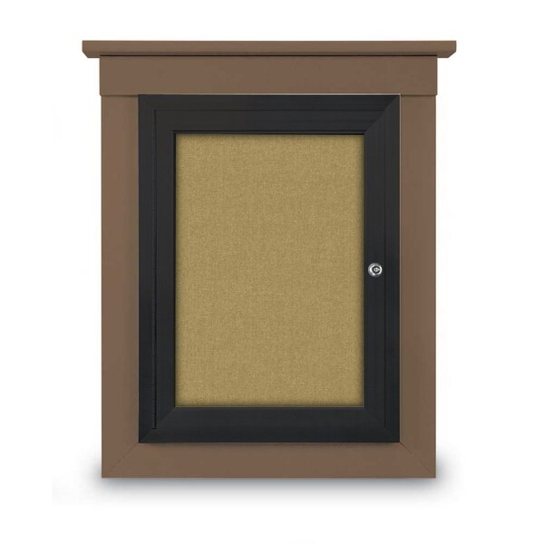 72"x36" 3-Door Enclosed Letterboard, Header, Grey Vinyl/Cherry